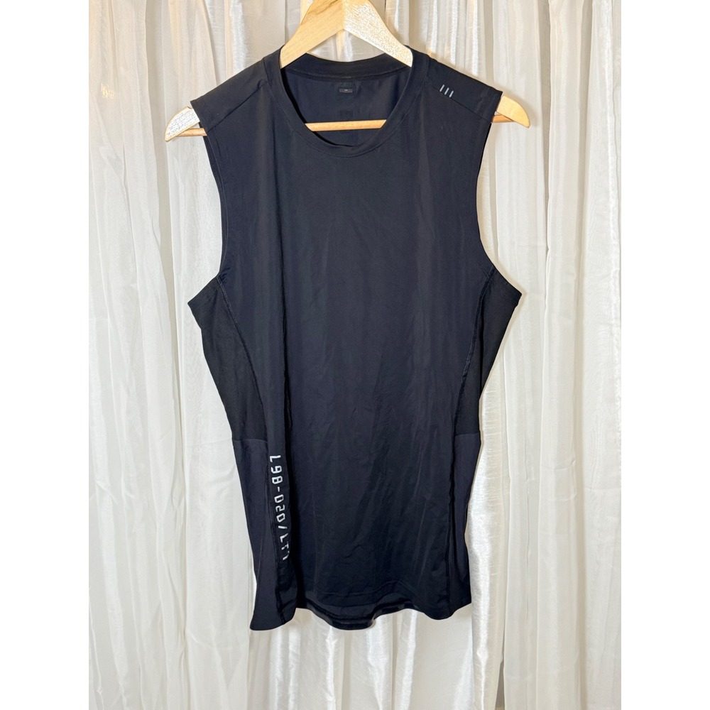 Lululemon License To Train Tank Mens Medium Black Sleeveless Mesh Top